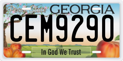 GA license plate CEM9290