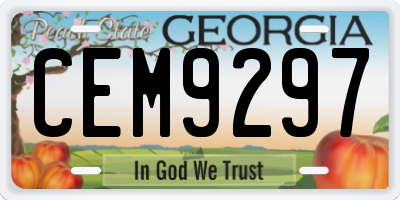 GA license plate CEM9297