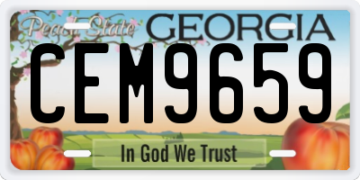 GA license plate CEM9659