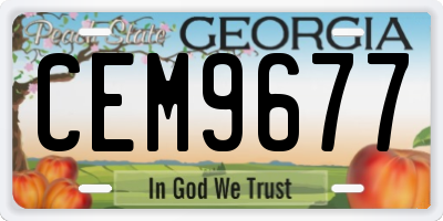 GA license plate CEM9677