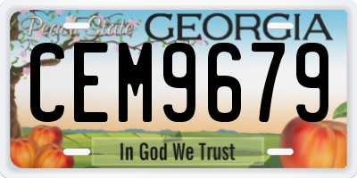 GA license plate CEM9679