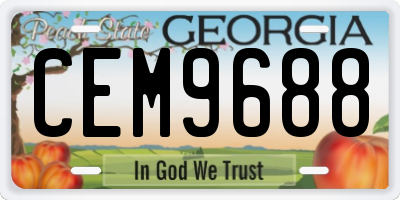 GA license plate CEM9688