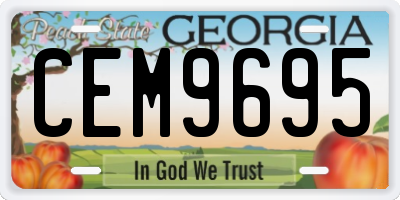 GA license plate CEM9695