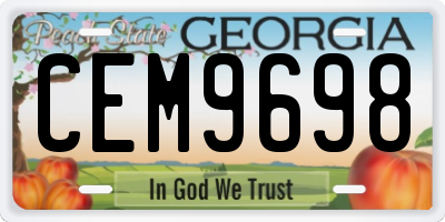 GA license plate CEM9698