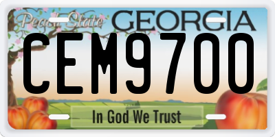 GA license plate CEM9700