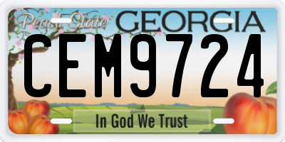 GA license plate CEM9724