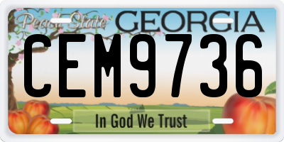 GA license plate CEM9736