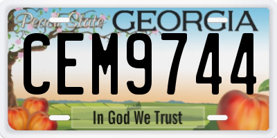 GA license plate CEM9744