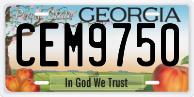 GA license plate CEM9750