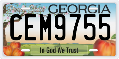 GA license plate CEM9755