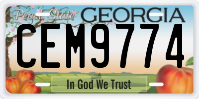 GA license plate CEM9774