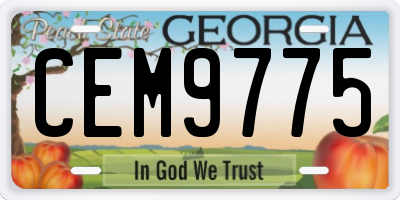 GA license plate CEM9775