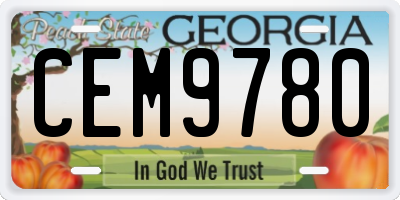 GA license plate CEM9780