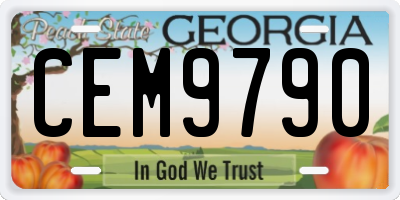 GA license plate CEM9790