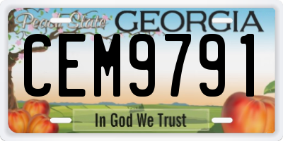 GA license plate CEM9791