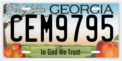 GA license plate CEM9795