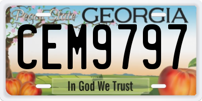 GA license plate CEM9797