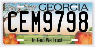 GA license plate CEM9798