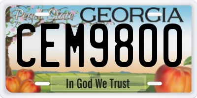 GA license plate CEM9800