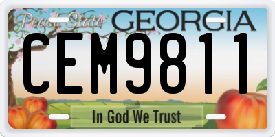 GA license plate CEM9811