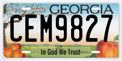 GA license plate CEM9827