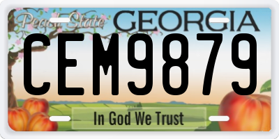 GA license plate CEM9879