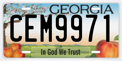 GA license plate CEM9971
