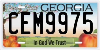 GA license plate CEM9975
