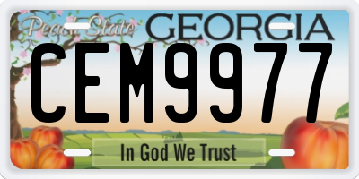 GA license plate CEM9977