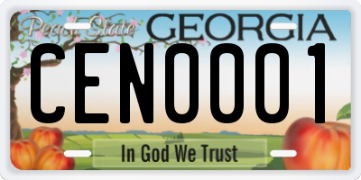 GA license plate CEN0001