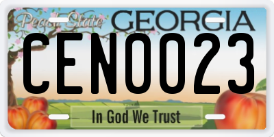 GA license plate CEN0023