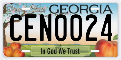 GA license plate CEN0024