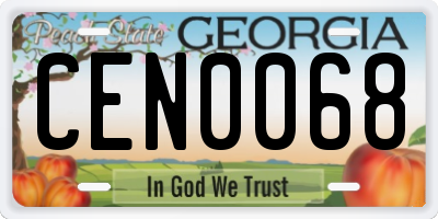 GA license plate CEN0068