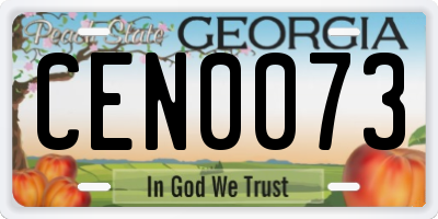 GA license plate CEN0073
