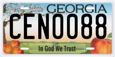 GA license plate CEN0088