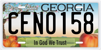 GA license plate CEN0158