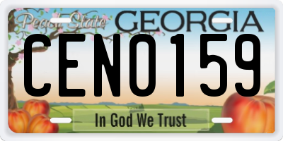 GA license plate CEN0159