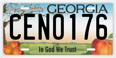GA license plate CEN0176