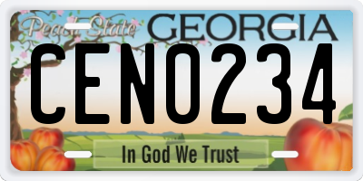 GA license plate CEN0234