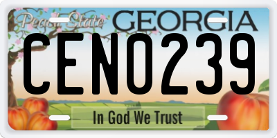 GA license plate CEN0239