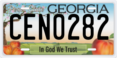 GA license plate CEN0282