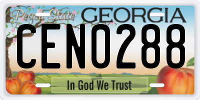 GA license plate CEN0288