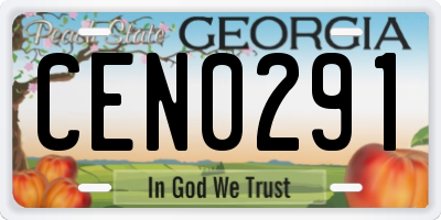 GA license plate CEN0291
