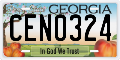 GA license plate CEN0324