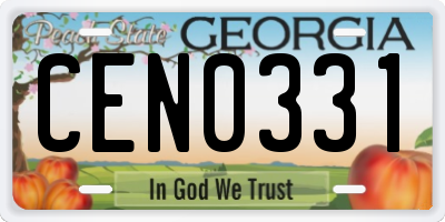 GA license plate CEN0331