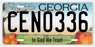 GA license plate CEN0336