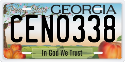 GA license plate CEN0338