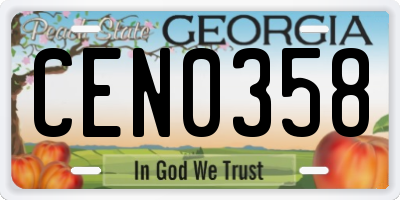 GA license plate CEN0358