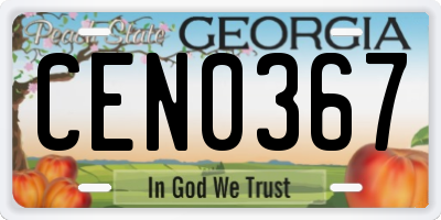 GA license plate CEN0367
