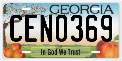 GA license plate CEN0369